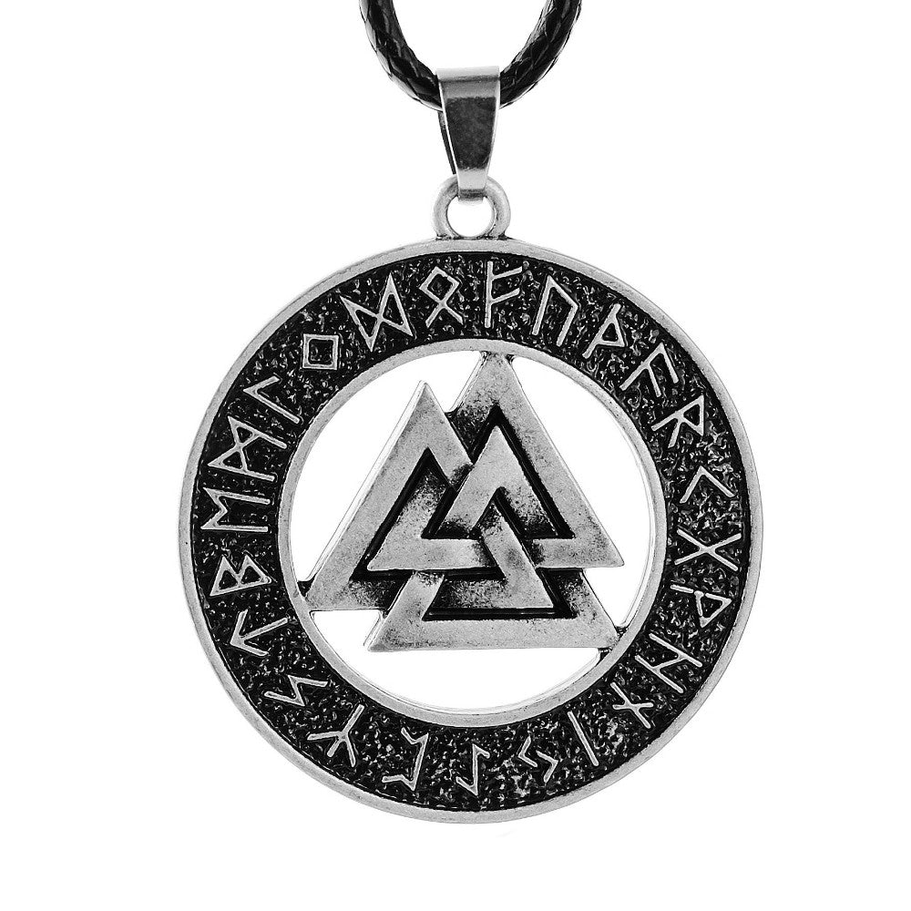 silver valknut pendant