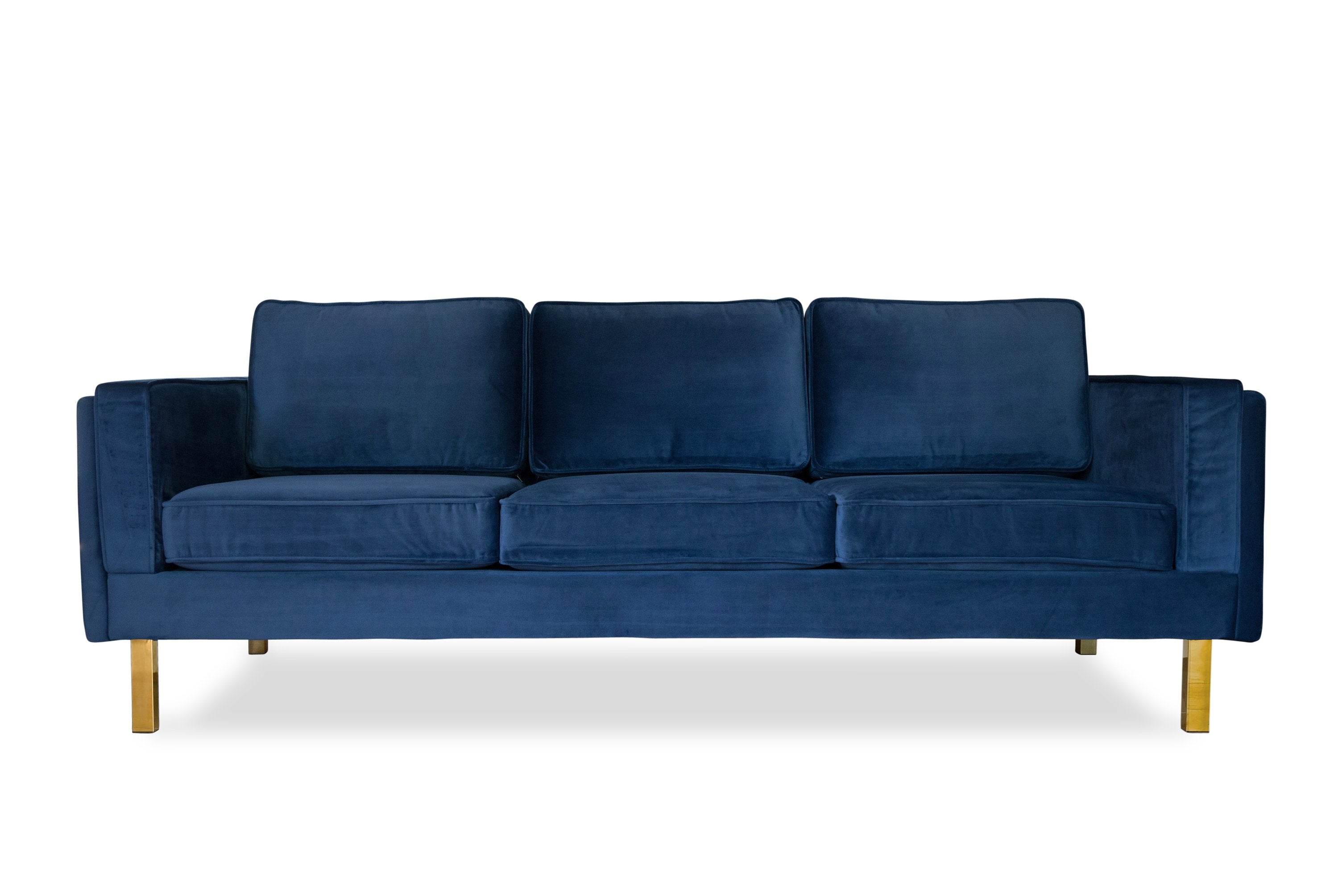 Buy Edloe Finch Ef Z1 3s008b Lexington Mid Century Modern Velvet Sofa Blue Velvet At Contemporary Furniture Warehouse