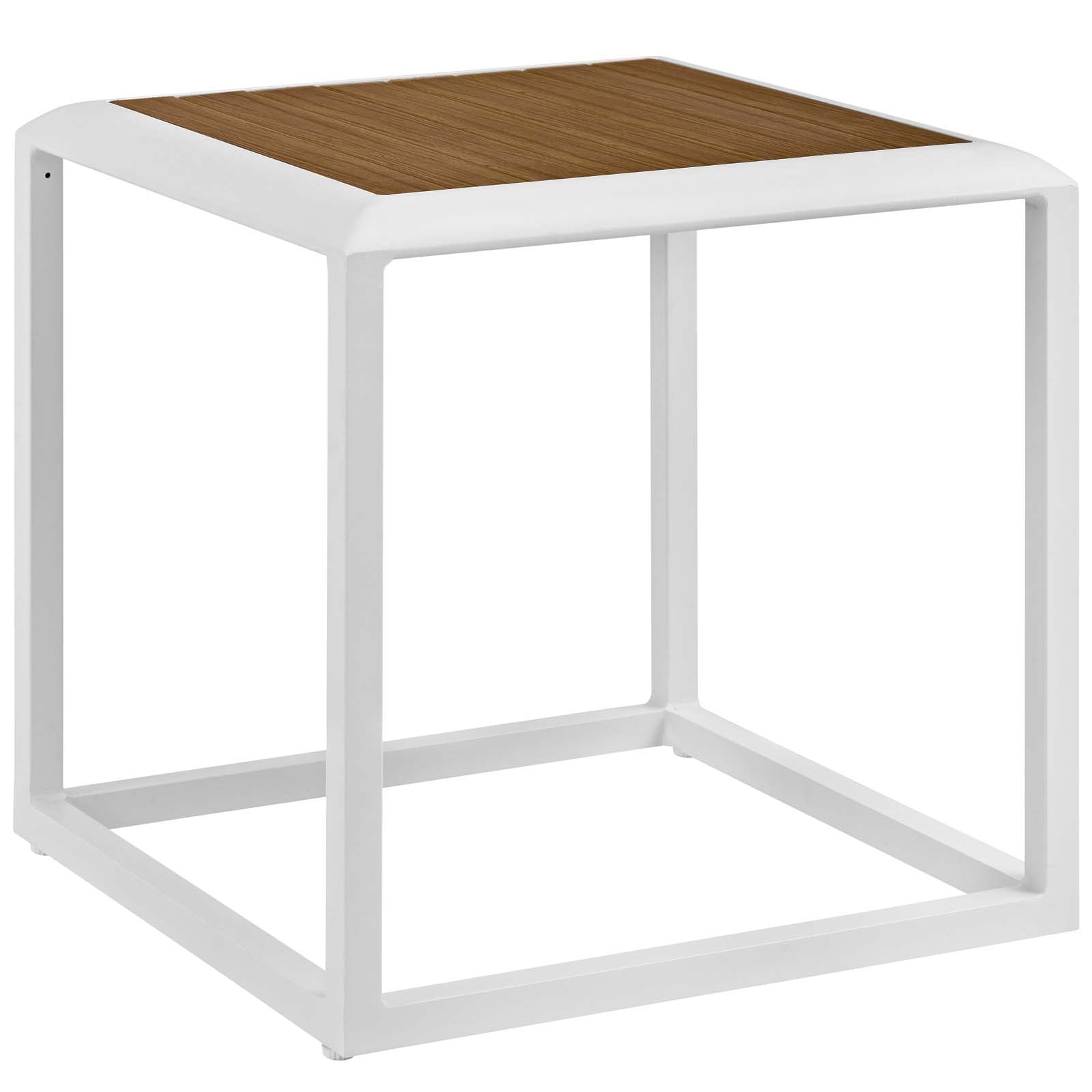 Modway Outdoor Side Tables On Sale Eei 3022 Whi Nat Stance Outdoor Patio Aluminum Side Table Only Only 146 30 At Contemporary Furniture Warehouse