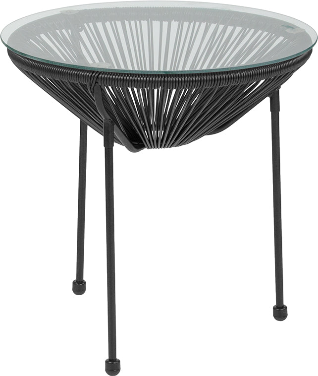 Buy Flash Furniture Tlh 094t Black Gg Valencia Oval Comfort Series Take Ten Rattan Table With Glass Top At Contemporary Furniture Warehouse