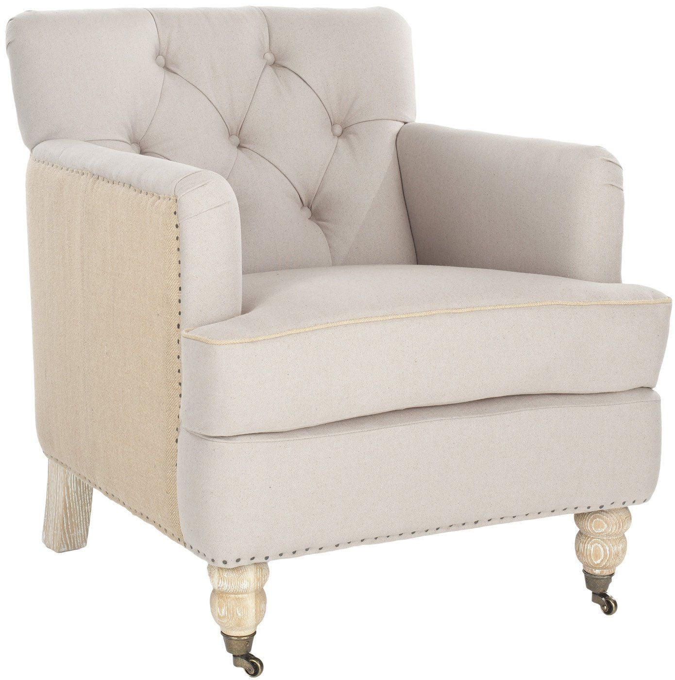 Buy Safavieh Hud8212g Colin Tufted Club Chair Taupe Beige At