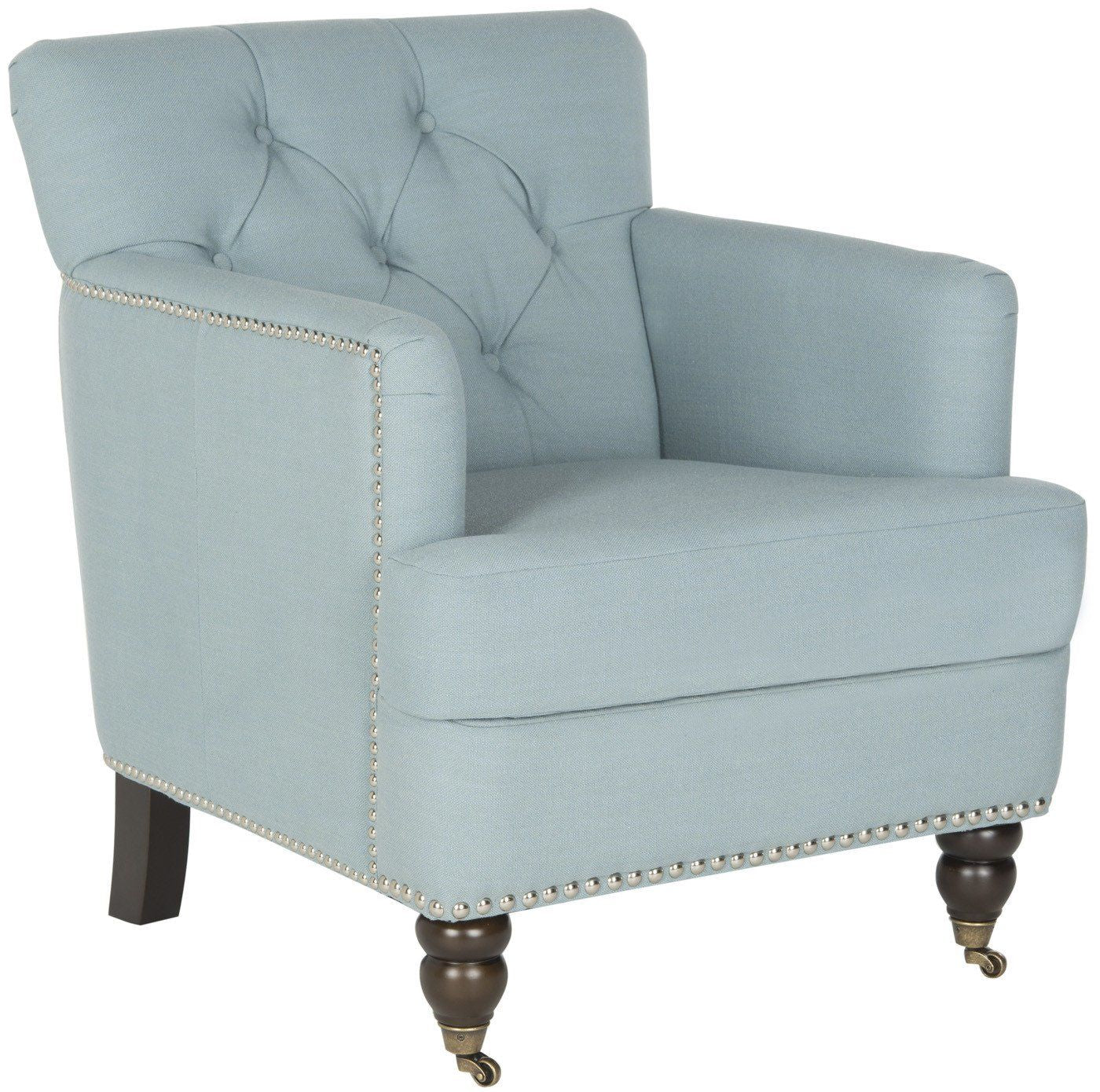 Buy Safavieh HUD8212K Colin Tufted Club Chair Sky Blue at