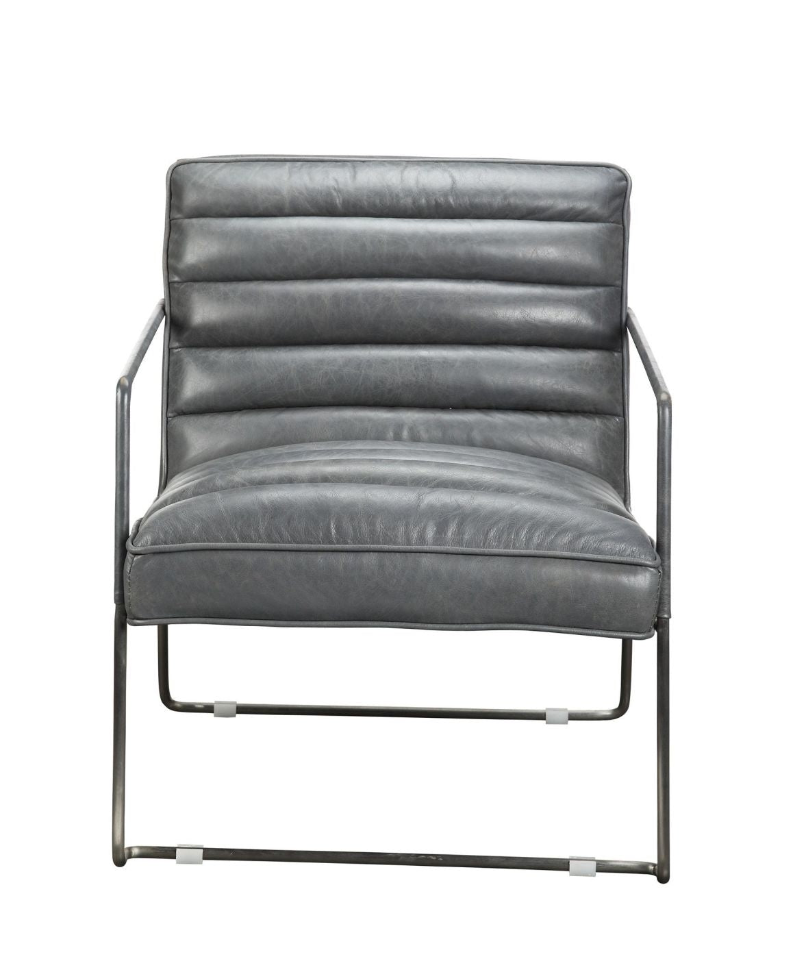 Best Price On Moe S Home Collection Pk 1045 29 Desmond Club Chair Grey Top Grain Leather Stainless Steel Frame Only 1 349 00 At Contemporary