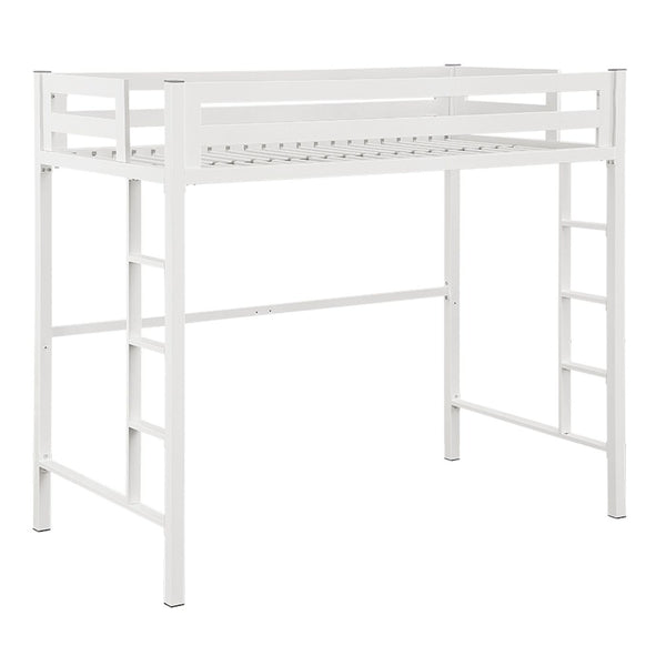 white loft bed metal