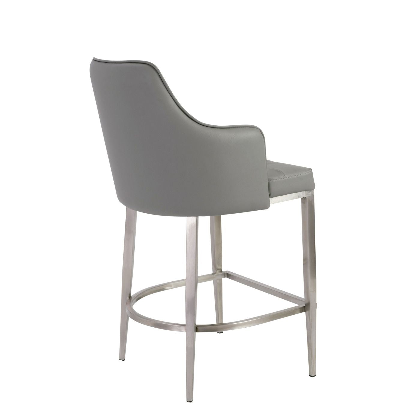 Brushed Stainless Steel Bar Stools aaron bar stool in gray with brushed stainless steel legs counter chair