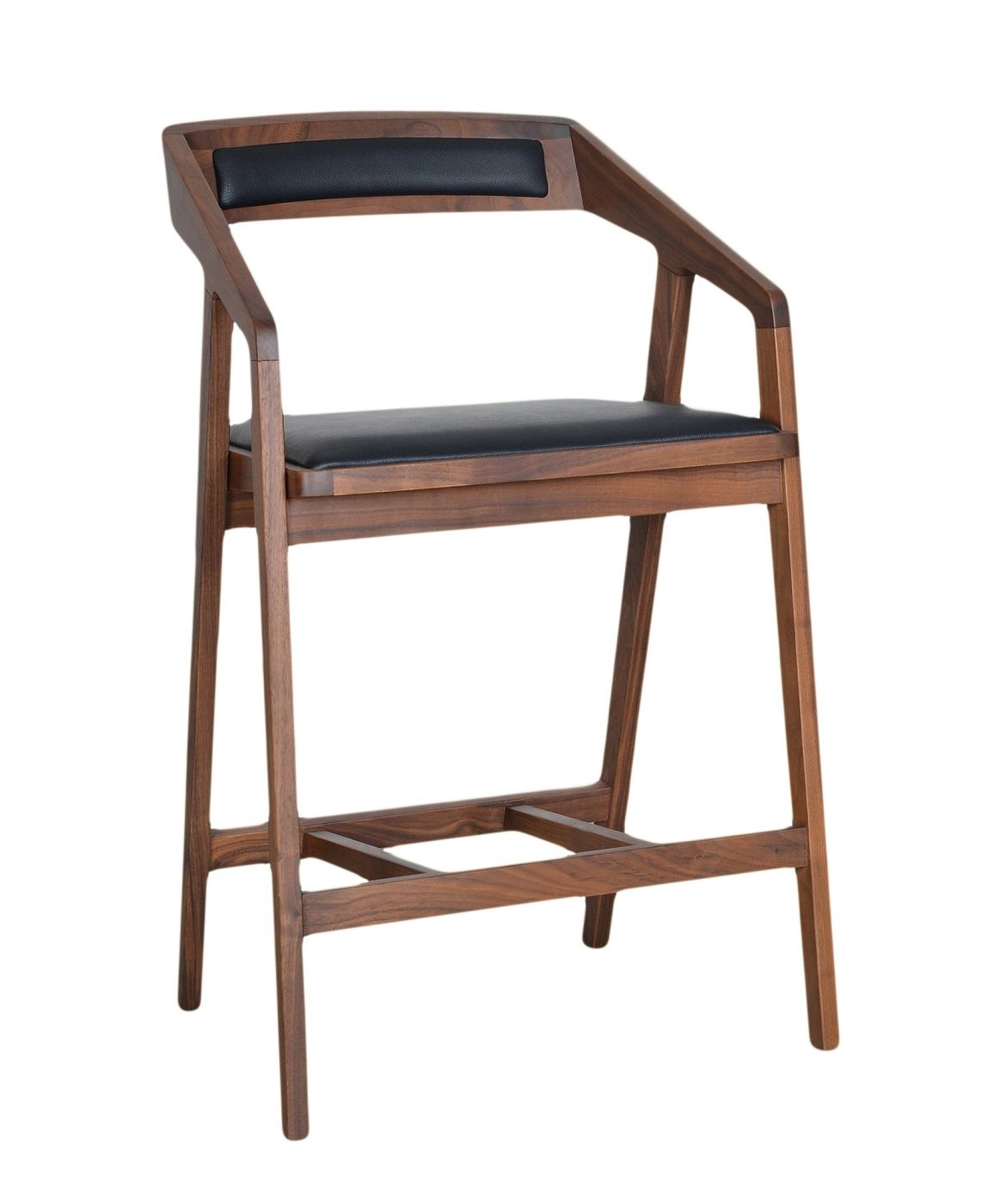 best price on moe's home collection cb102503 padma counter stool american  walnut wood pvc only 71400 at contemporary furniture warehouse