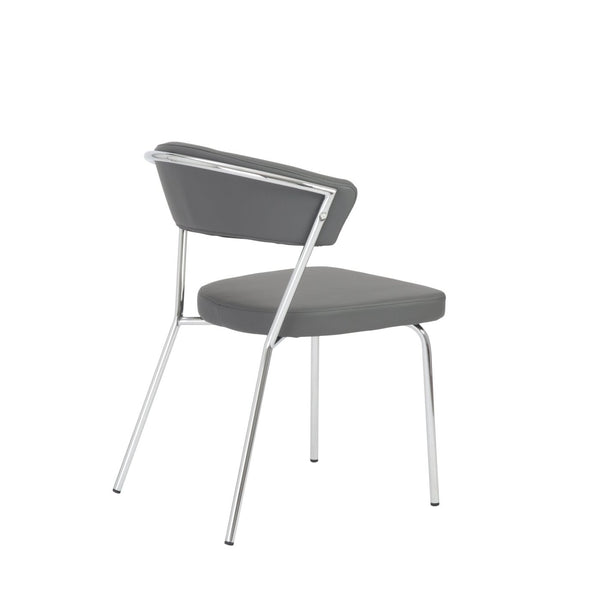 Buy Euro Style EURO-05095GRY Draco Dining Chair in Gray with Chrome