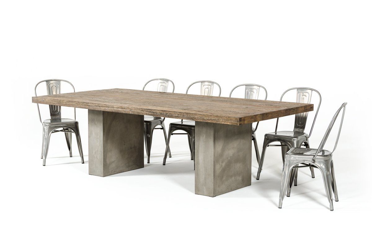 Vig Furniture VGGRRENZO Modrest Renzo Modern Oak Concrete Dining