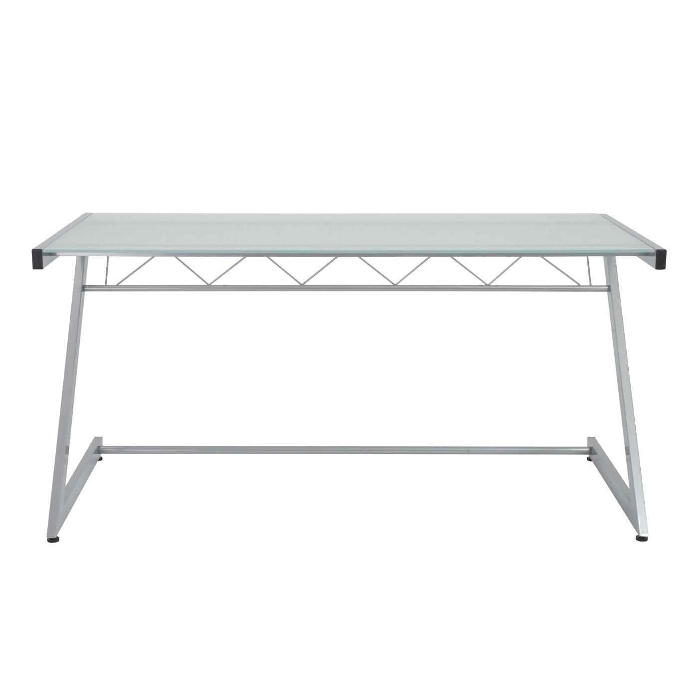 Desk In Aluminum With Frosted Glass Top