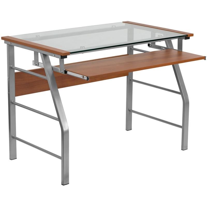 Buy Flash Furniture Nan Jn 2940 Gg Glass Computer Desk With Pull