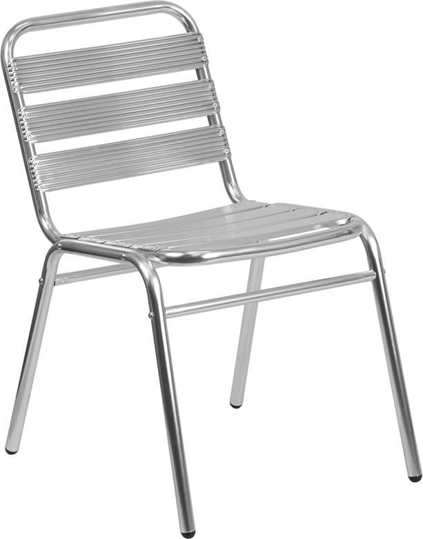 Buy Flash Furniture Tlh 015 Gg Aluminum Commercial Indoor Outdoor Armless Restaurant Stack Chair With Triple Slat Back At Contemporary Furniture