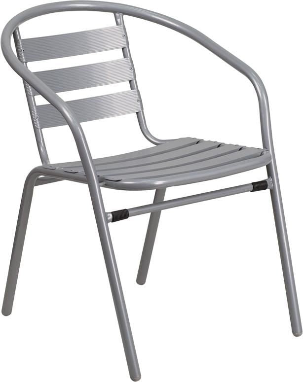 Metal Restaurant Stack Chair With Aluminum Slats