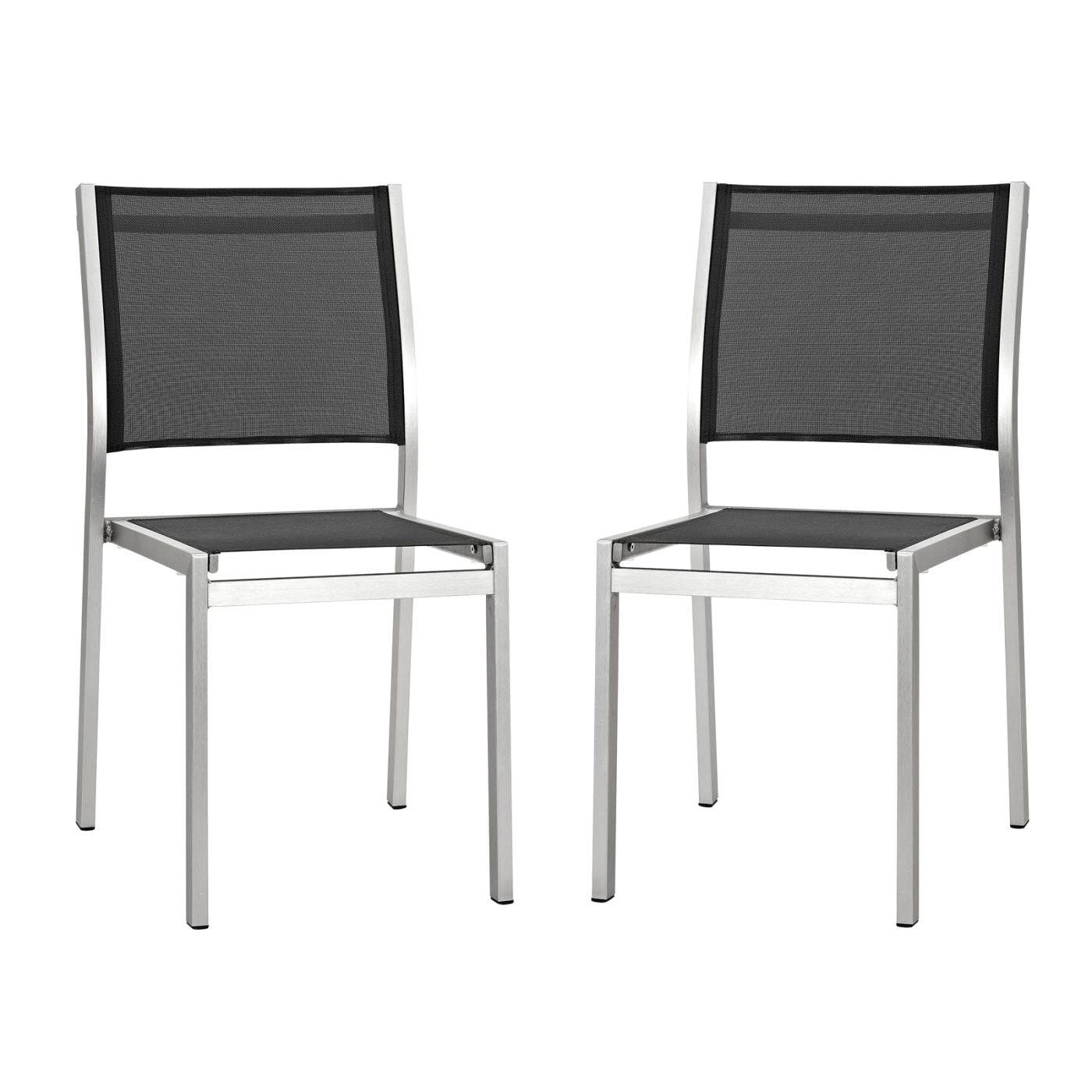 modway outdoor dining chairs on sale eei2585slvblkset shore side chair  outdoor patio aluminum set of 2 only only 25330 at contemporary