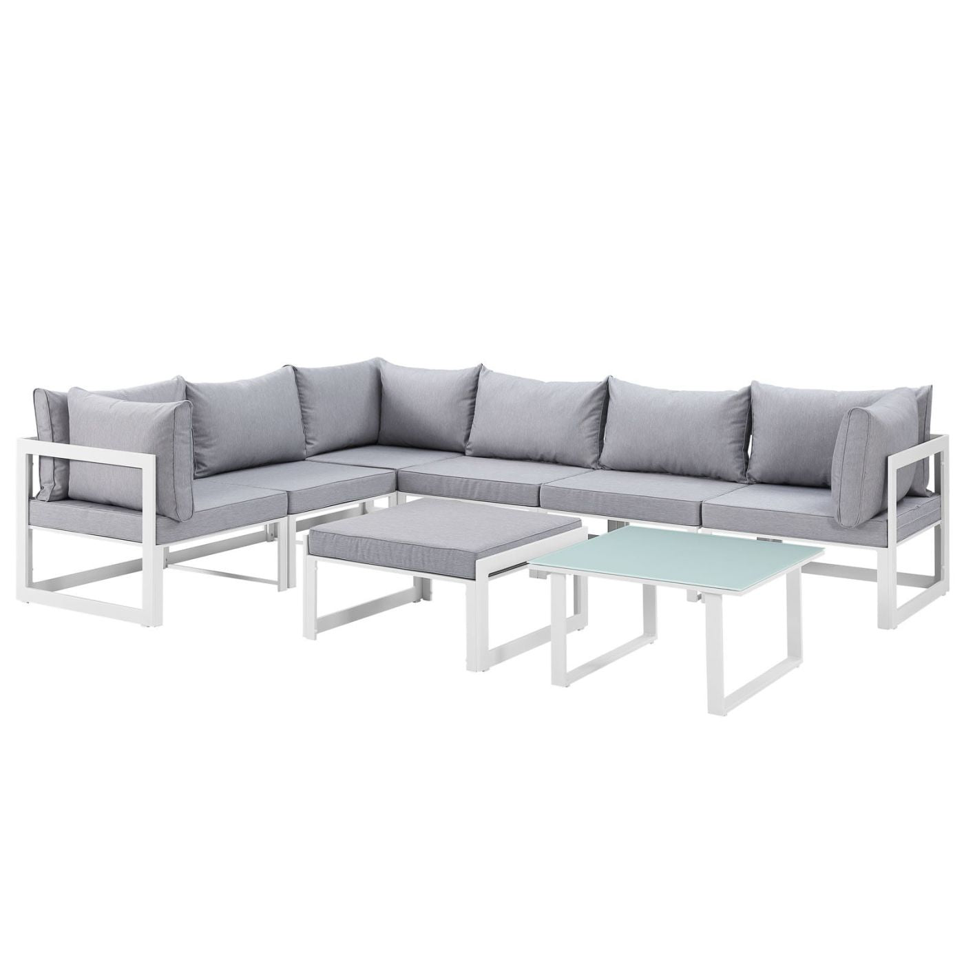 Modway Outdoor Patio Sets On Sale Eei 1735 Whi Gry Set Fortuna 8 Piece Outdoor Patio Sectional Sofa Set Only Only 1 690 55 At Contemporary Furniture