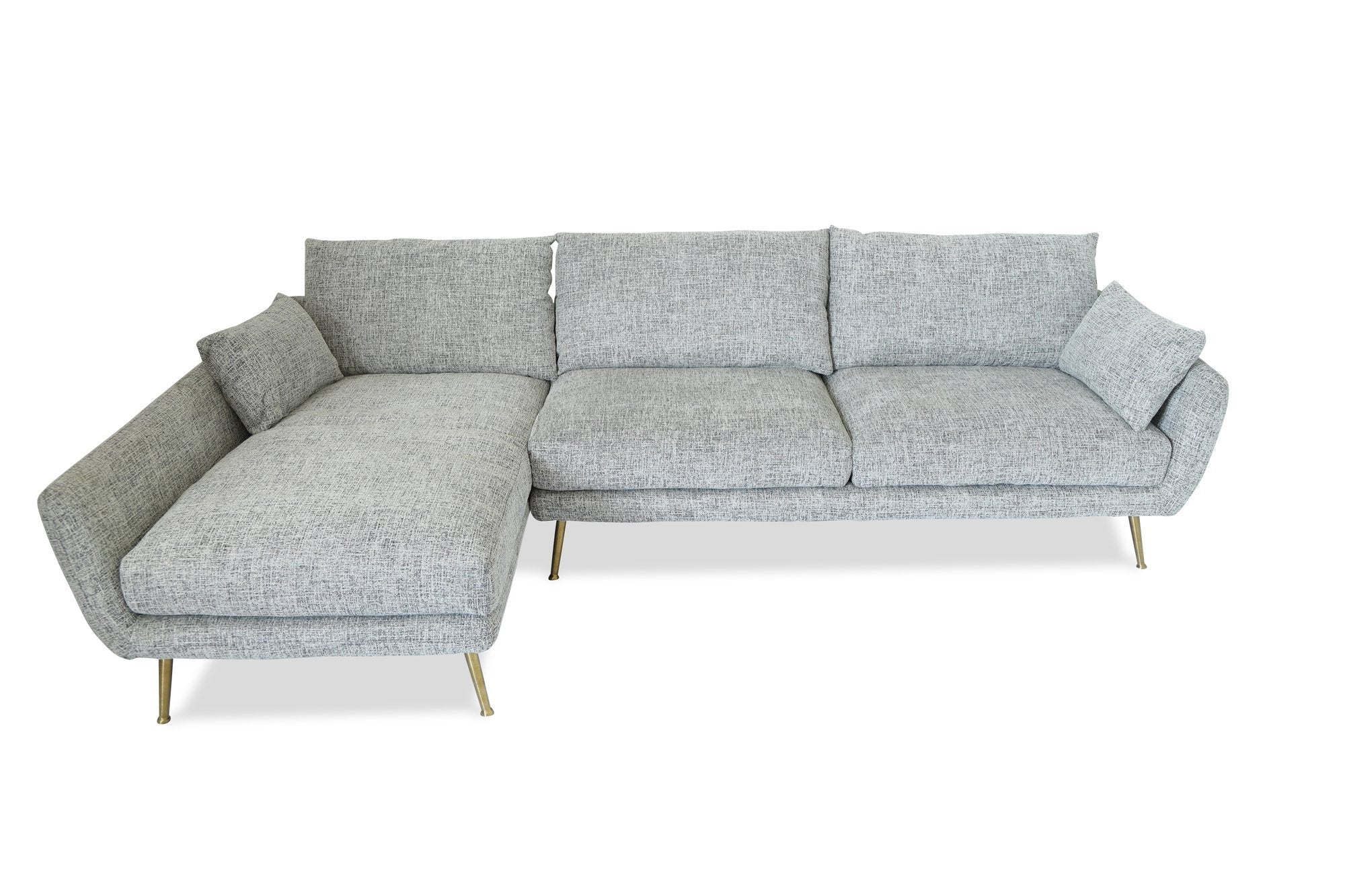 Harlow Mid Century Modern Sectional Sofa Fulton Grey Left Facing