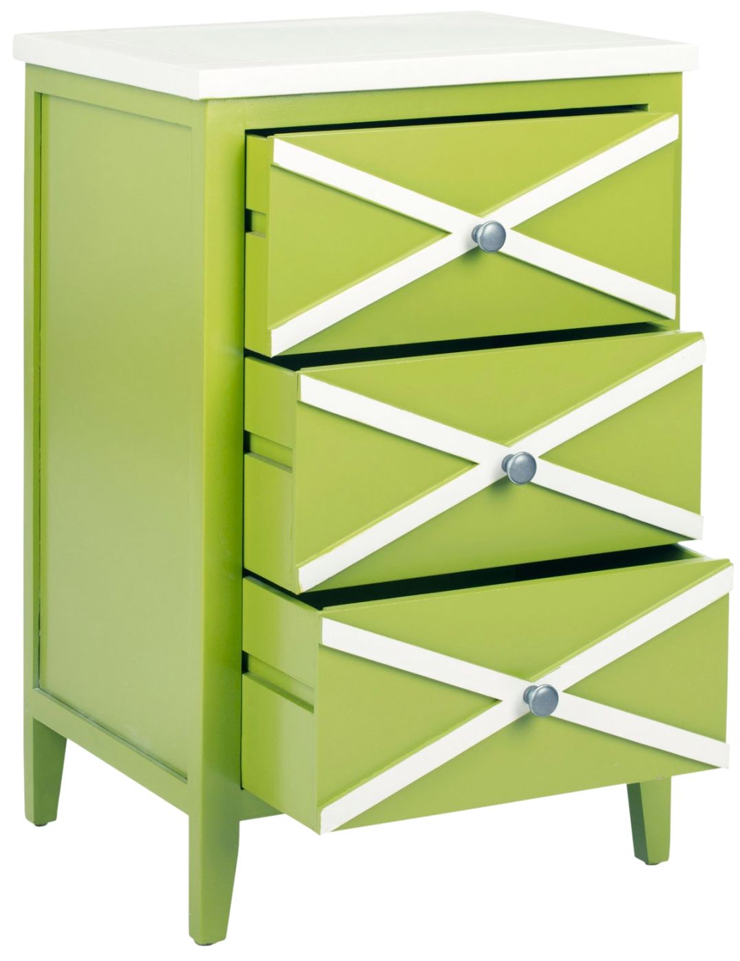 Buy Safavieh Amh6592c Sherrilyn 3 Drawer Side Table Lime Green At