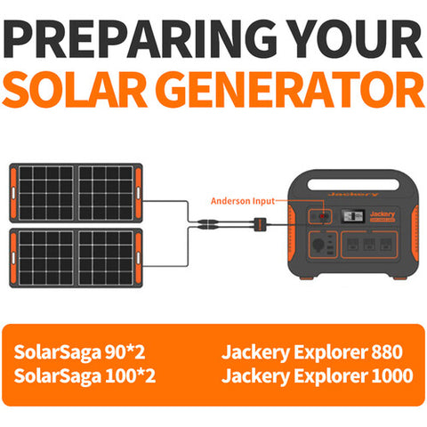 Jackery Solar Power Cable for E880/1000 Preparing Your Solar Generator