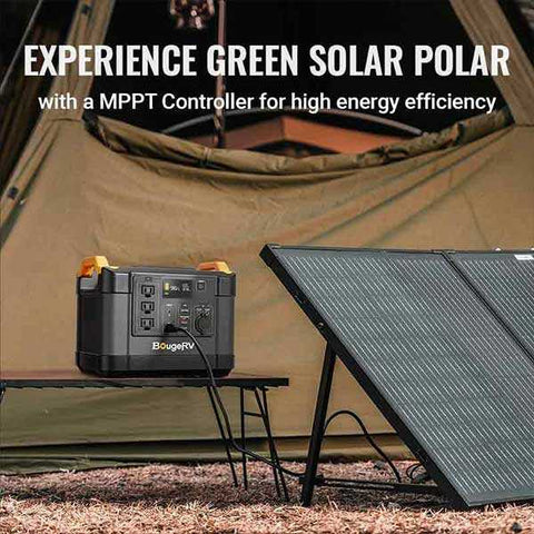 BougeRV 130W Portable Solar Panel for Outdoor Generator Power Station  Camping RV