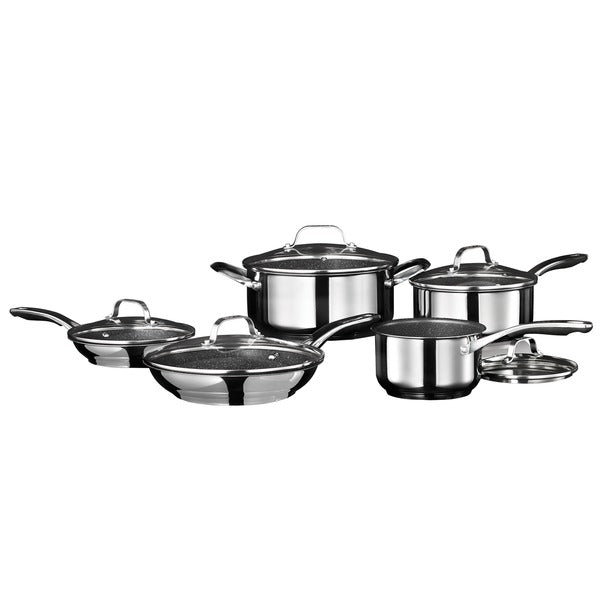 Ninja NeverStick Premium Hard-Anodized 10 Piece Pots & Pans Set, Nonstick  Cookware Set, Durable, Oven Safe to 500°F, Slate Grey, C39500