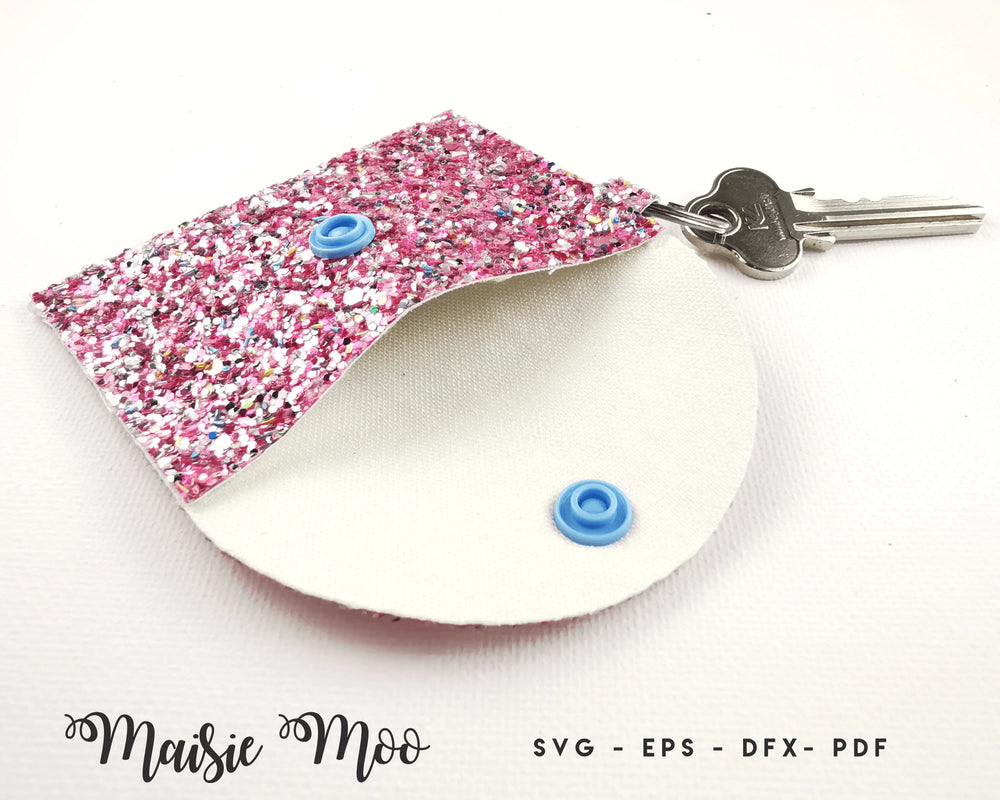 Keychain Coin Purse SVG, No Sew Faux Leather (1470226)