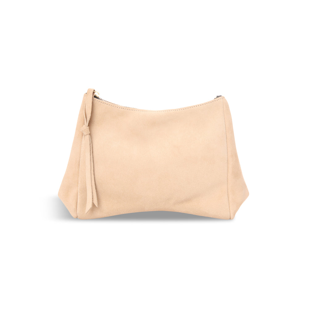 Camila Clutch in Macadamia Italian Leather Backed Suede – oliveve