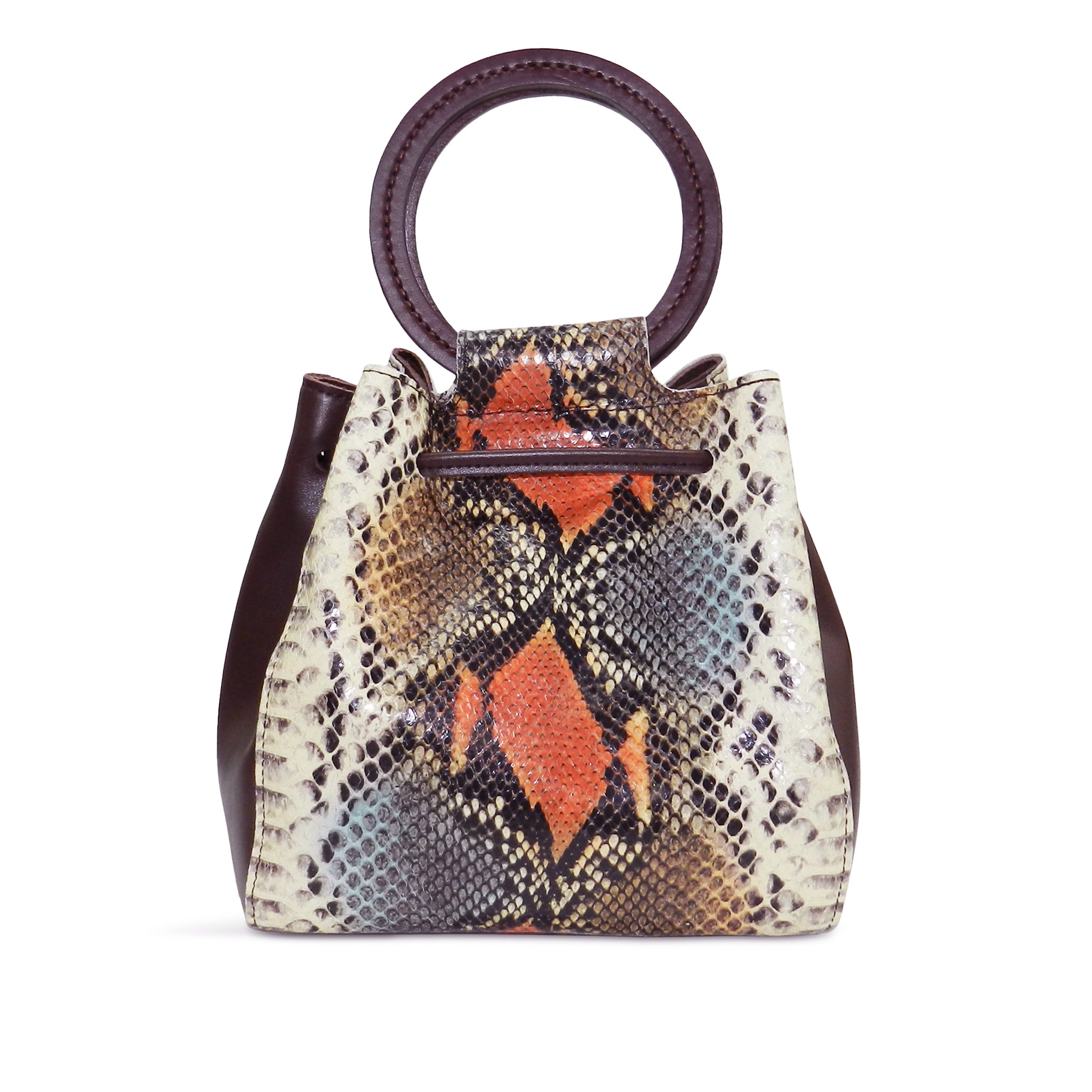 Carmella Drawstring in Harvest Snake Leather