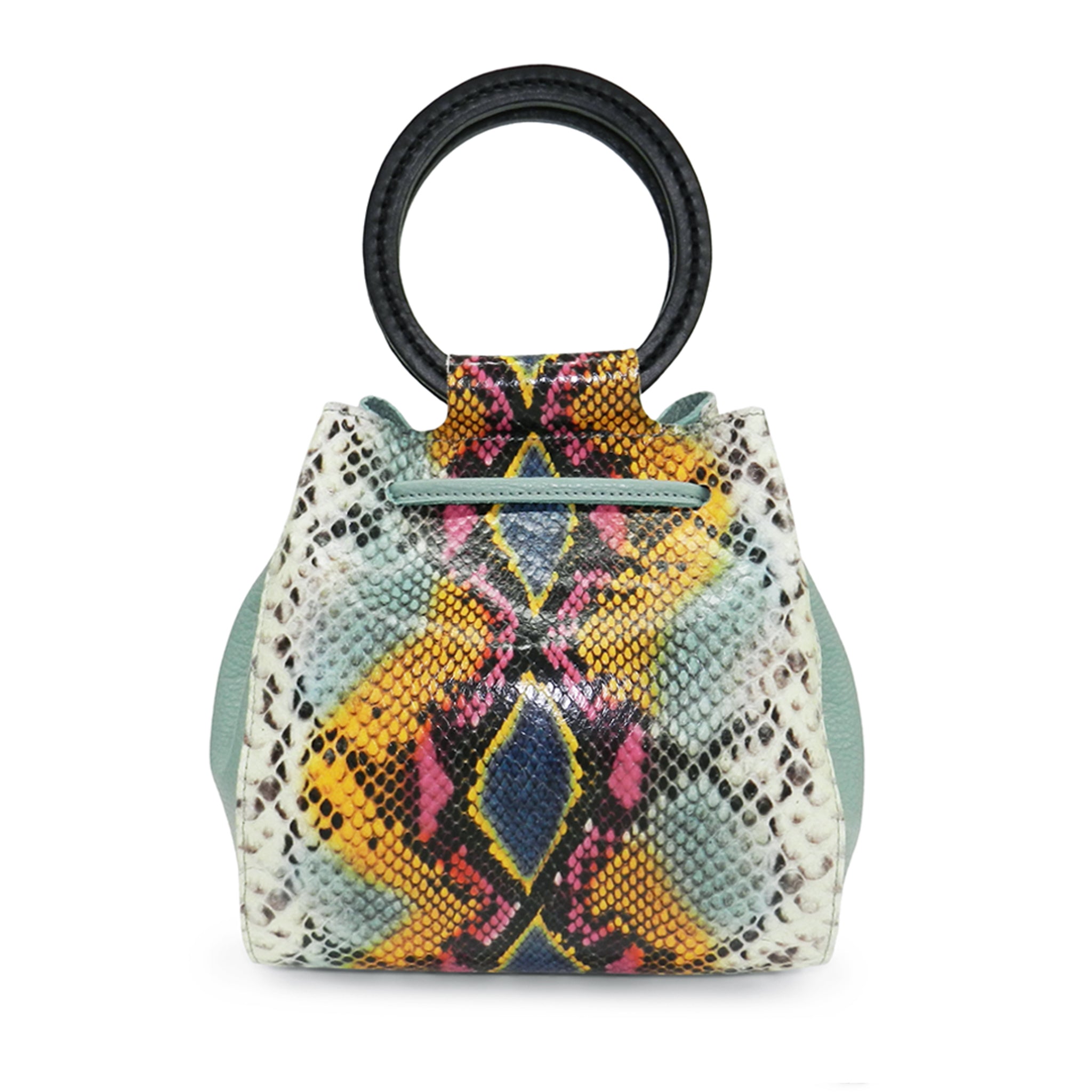 Carmella Drawstring in Tropic Snake Leather