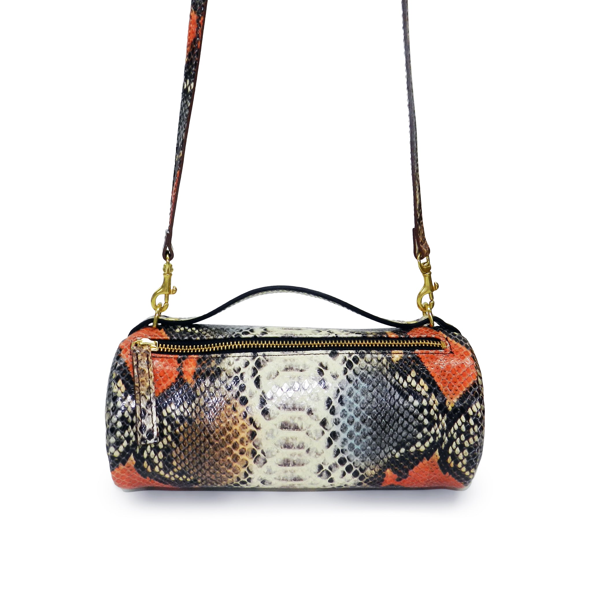 Mia Mini Crossbody Duffel in Harvest Snake Leather