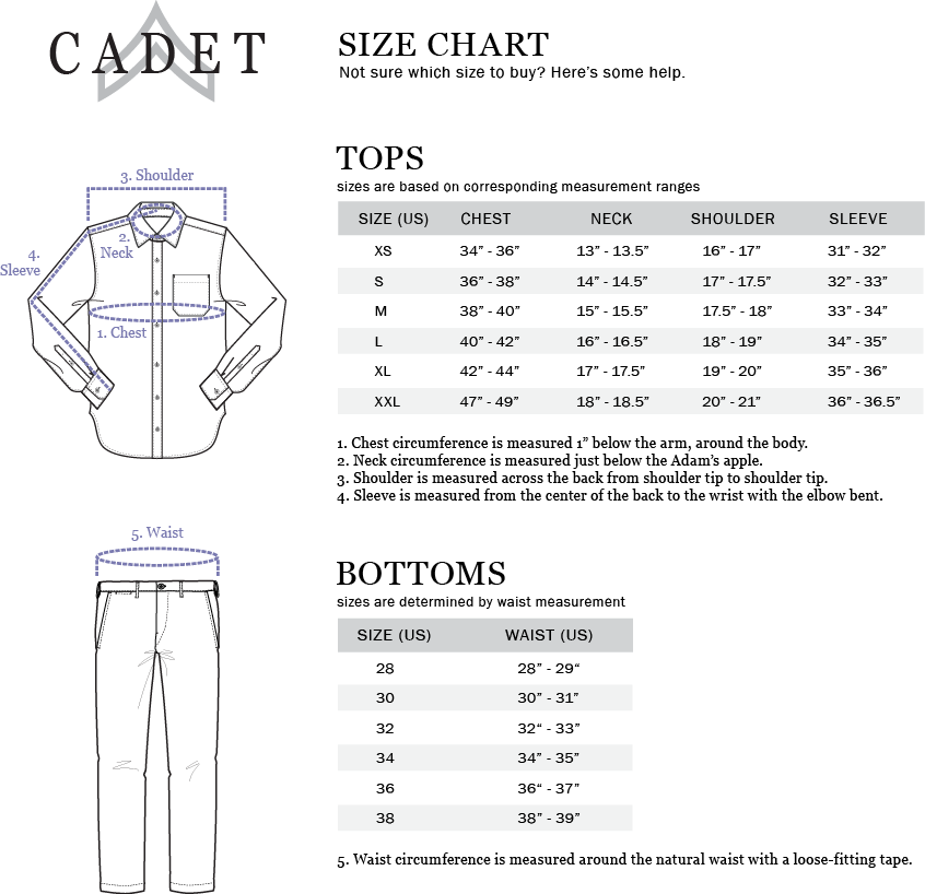 Size Chart | CADET