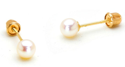 Tiny Open Heart and Pearl Dangle Earrings for Infant, Baby, Toddler Girls -  The Jewelry Vine