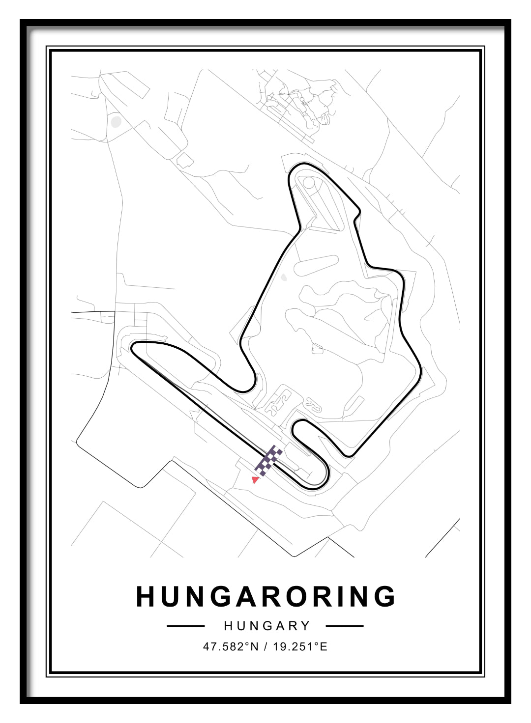 Forma-1 Hungaroring, poszter, falikép - minimál stílus ...
