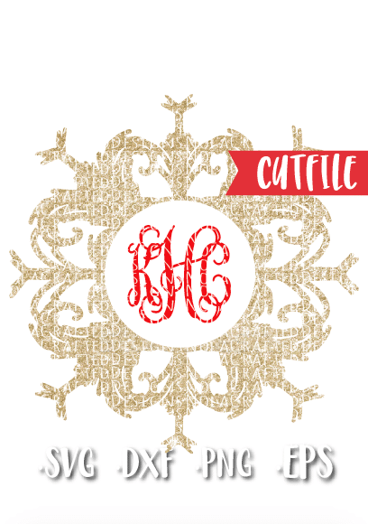 Download Snowflake Monogram Svg Cut File Nola Crafted Designs