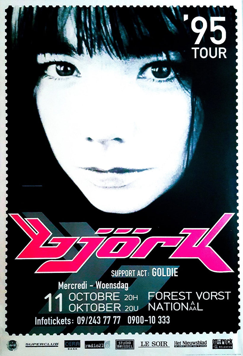 デッドストック！ビョーク Bjork 1995年ドイツでのライブ告知ポスター！-