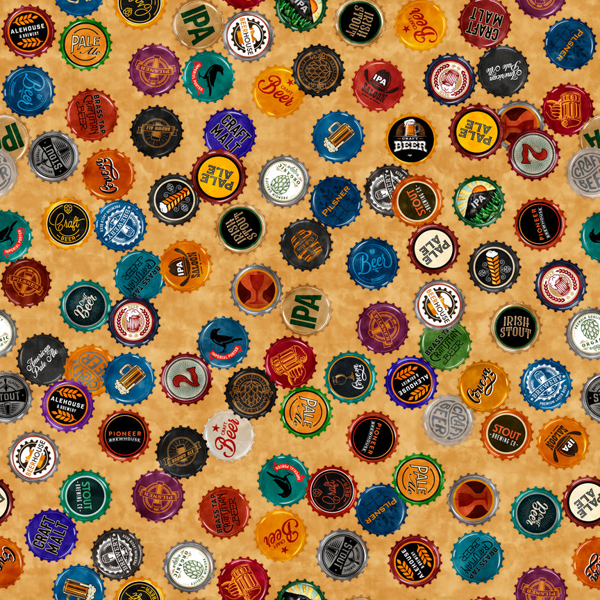 QT Fabrics - On Tap, Beer Bottle Caps