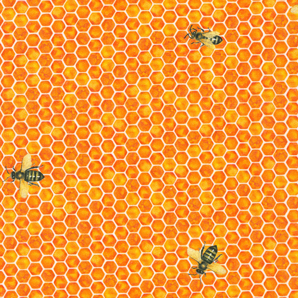 Robert Kaufman - Honey Flower, Bees, Orange