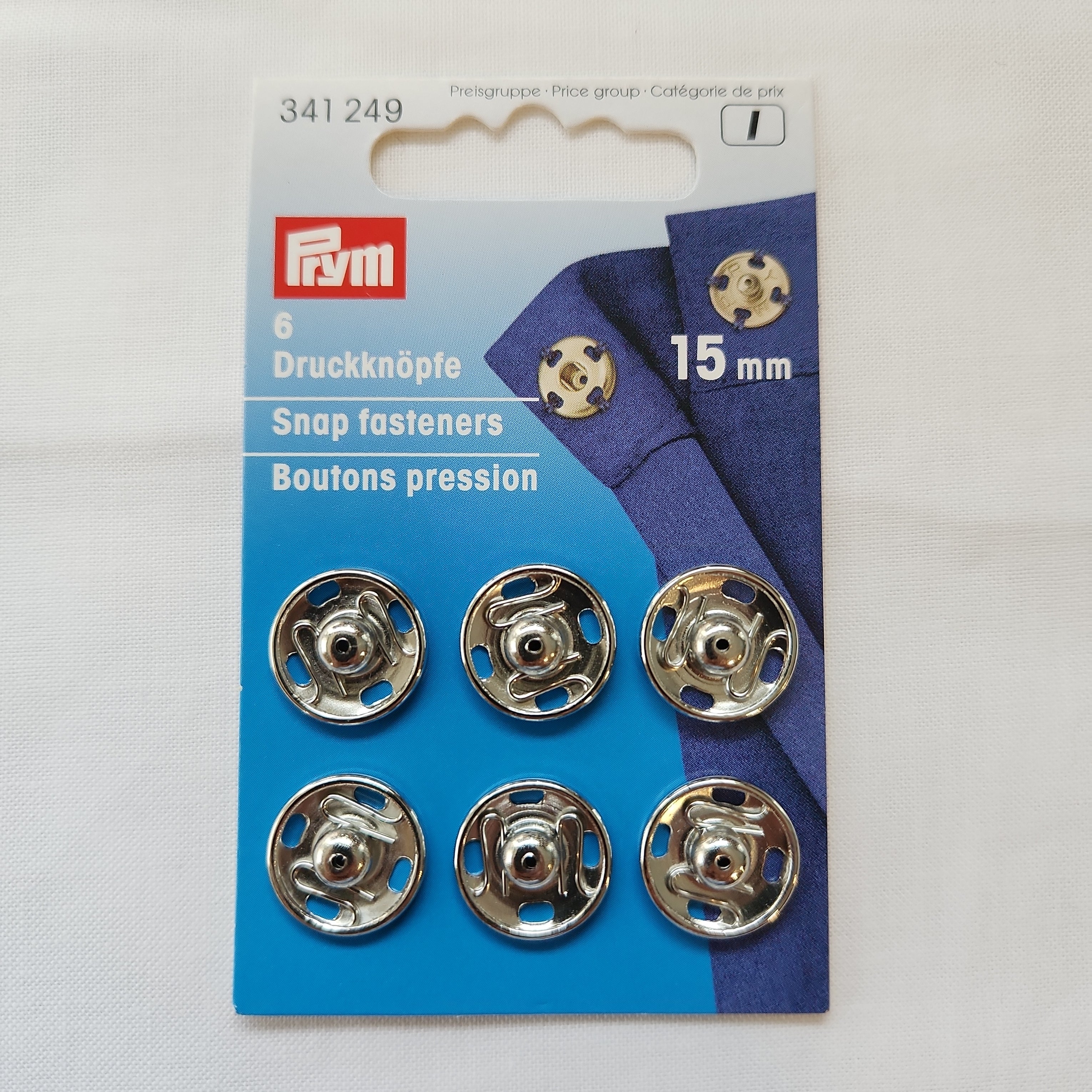 Prym - Snap Fasteners, Silver, 15mm