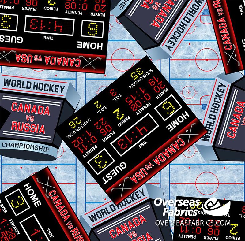 Quilters Choice - Canada's Game 2, Hockey Scoreboard, Blue