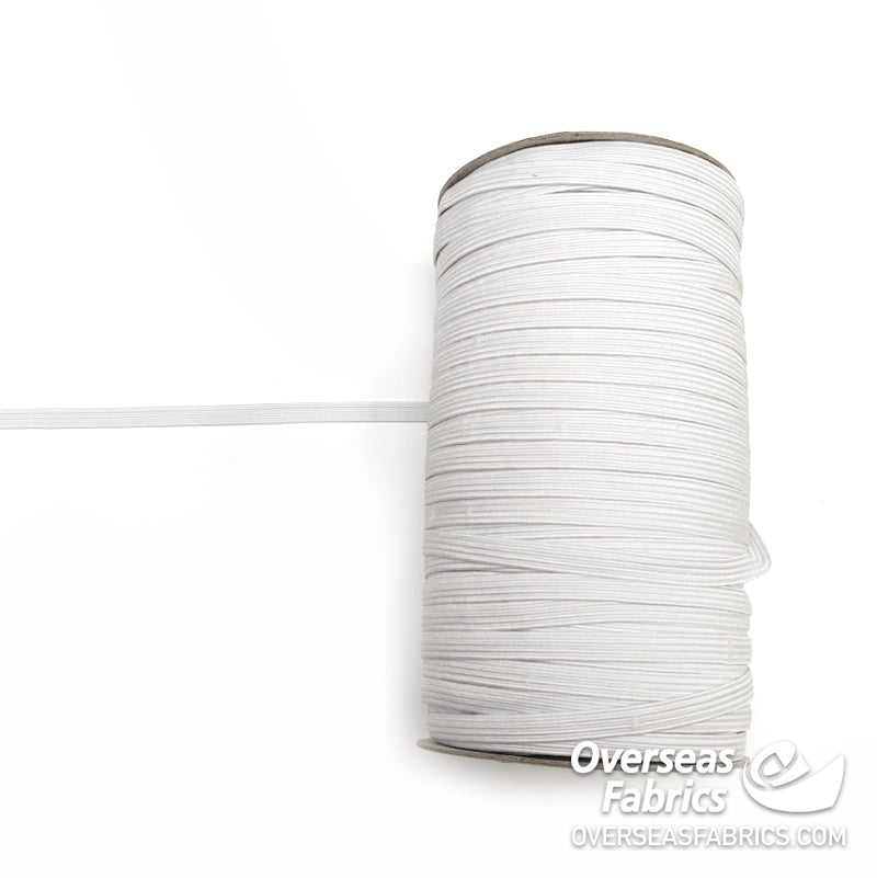 Braided Elastic Poly - White, 6mm (1/4