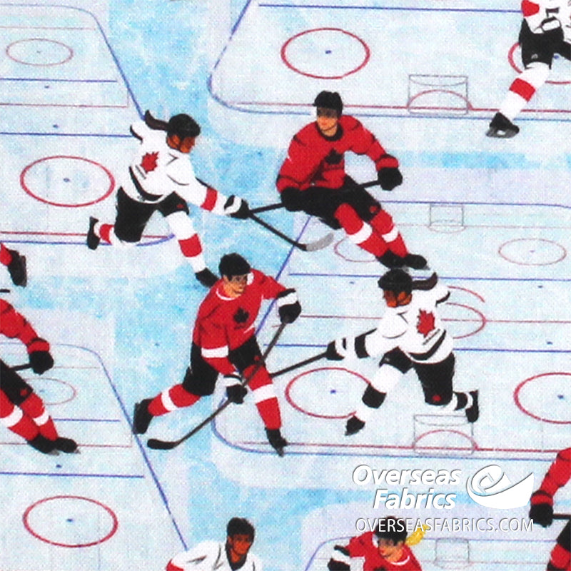 Quilters Choice - Canada's Game 2, Hockey Players, Blue