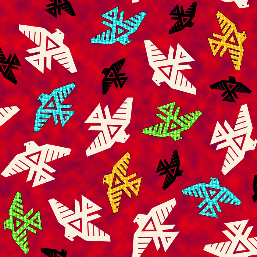 QT Fabrics - Thunderbirds, Red