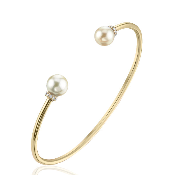 Pearl Cuff Bangle with Diamond Accents – Stacy Nolan