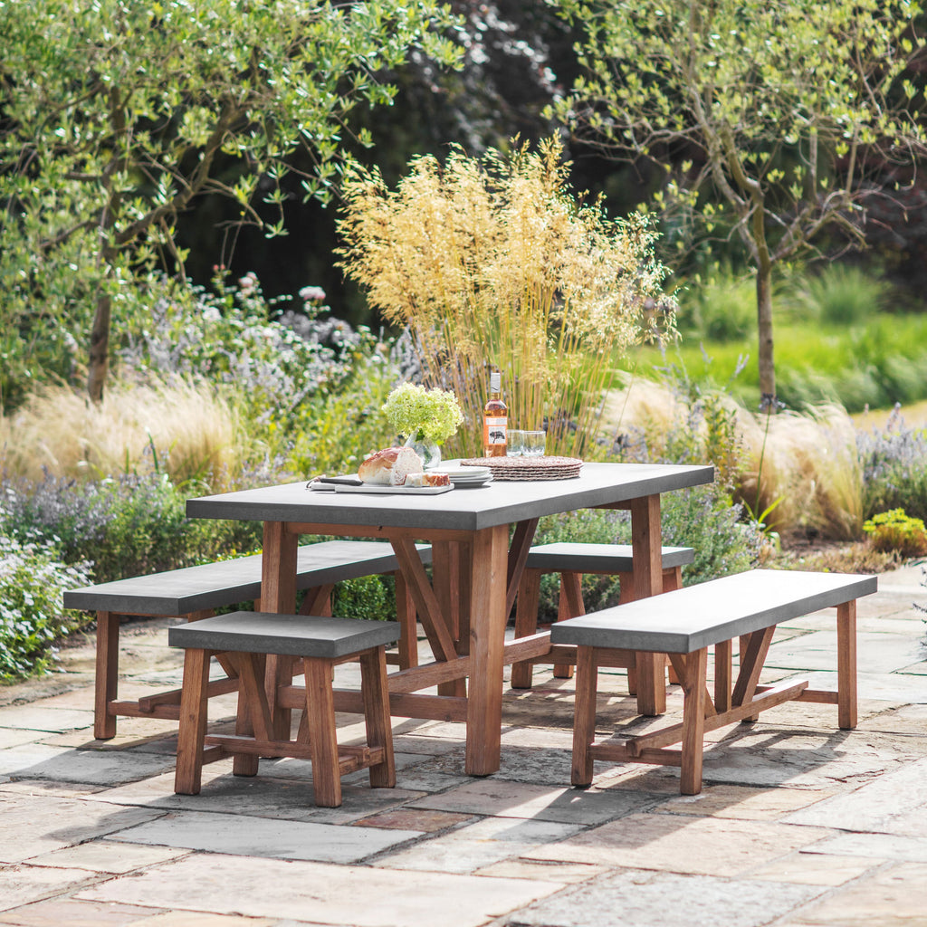 Cement Outdoor Dining Table Chilson Little House Shop The Little House Shop