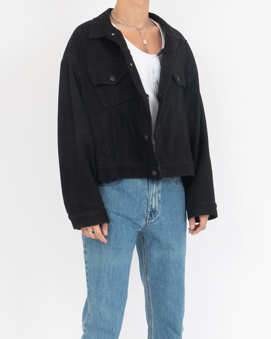 balenciaga swing denim jacket black