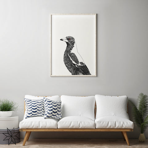 Australian Magpie - Giclée Print – Marini Ferlazzo - Art for Wildlife