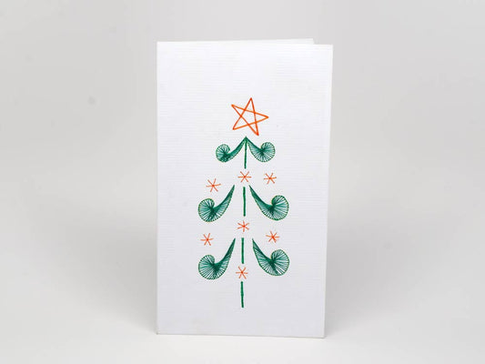 Christmas card - star handmade embroidery – Kolours