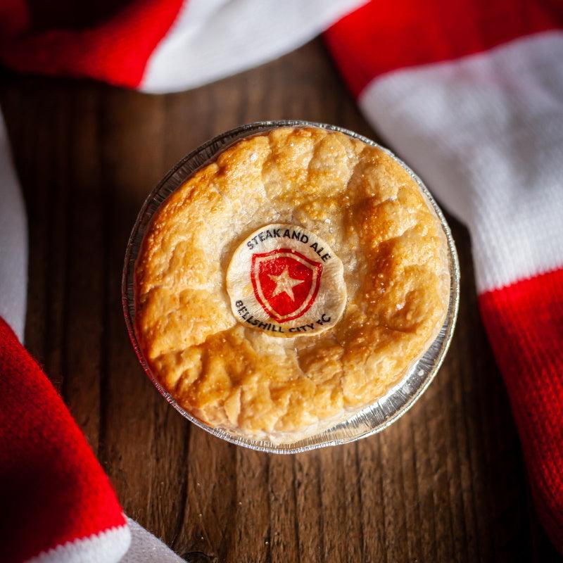 Football pie with branded logo