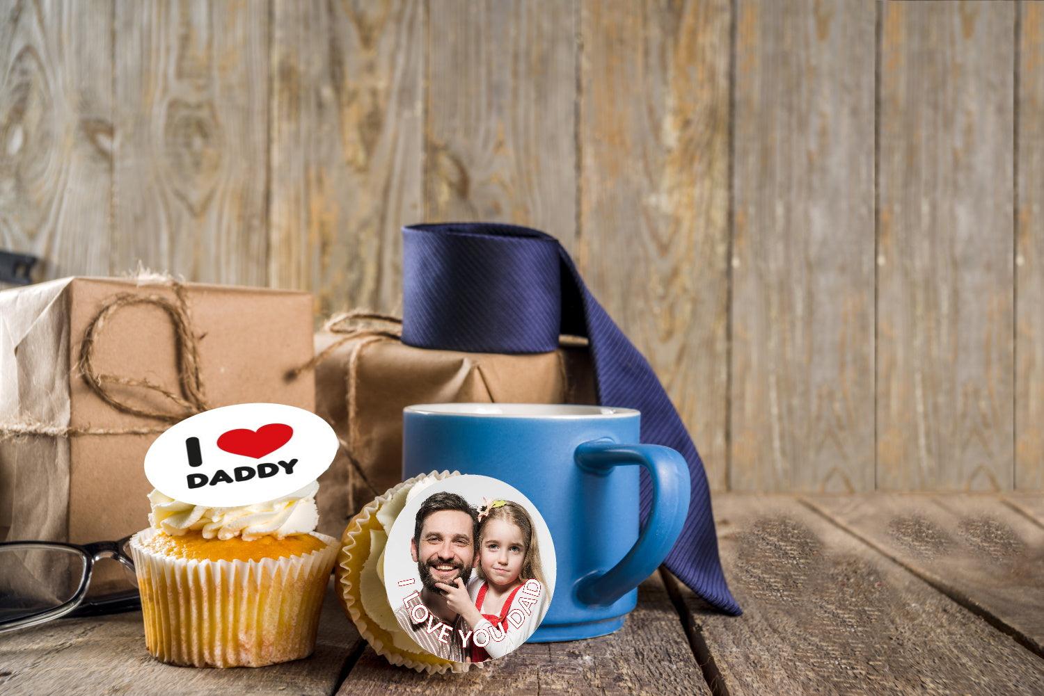 I love you dad personalised fathers day cupake toppers