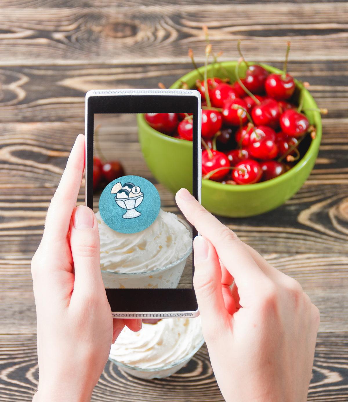 Instagram food photo with edible dessert topper