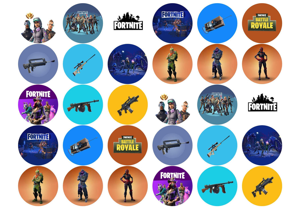 Fortnite My Cupcake Toppers - fortnite 38mm printed edible cake toppers