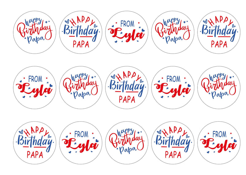 Edible Cake Toppers Happy Birthday Papa Edibilis 